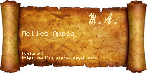 Melles Appia névjegykártya